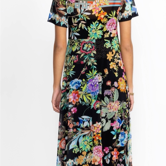 Johnny Was Black Floral Midi Dress - Picture 4 of 12